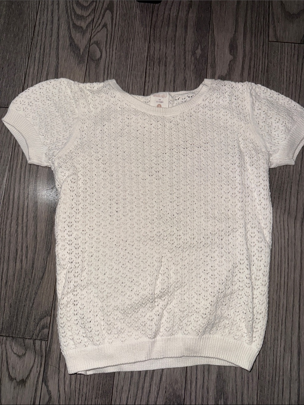 Girls White Short-Sleeve Knit Tee